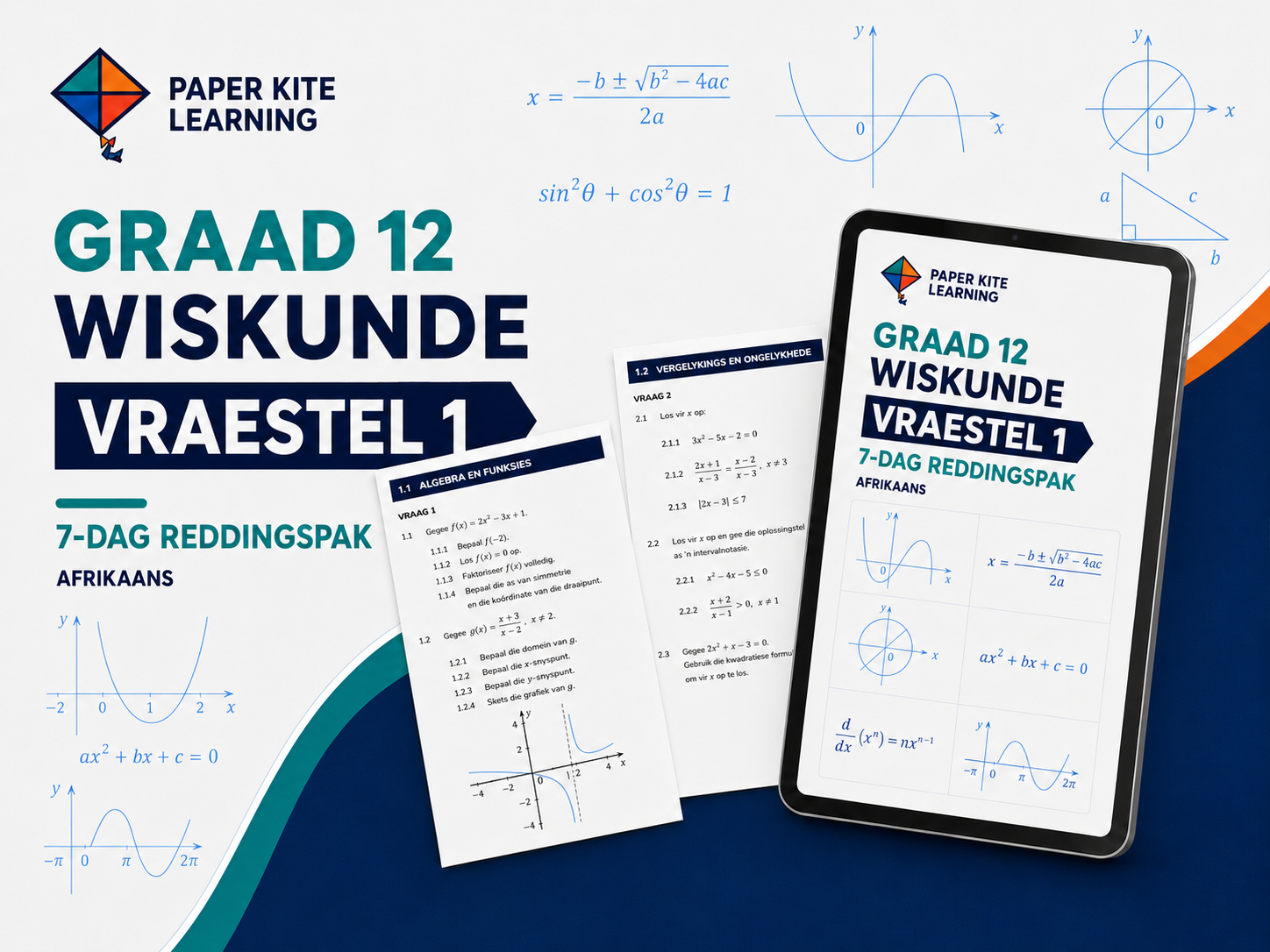 Graad 12 Wiskunde Vraestel 1 7-Dag Reddingspak in Afrikaans