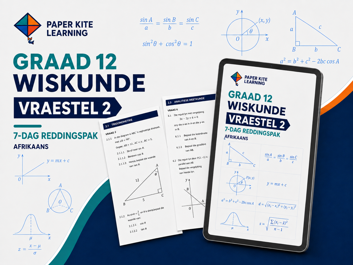Graad 12 Wiskunde Vraestel 2 7-Dag Reddingspak in Afrikaans